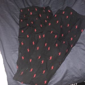 Black and red polo pajama pants